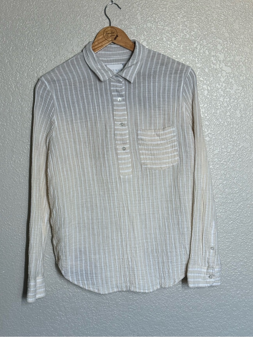 Alice Walk Striped Cotton Gauze Blouse Medium Ombré